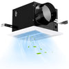 200 CFM bathroom exhaust fan with metal housing, designed for efficient ventilation in rooms up to 200 sq. ft.