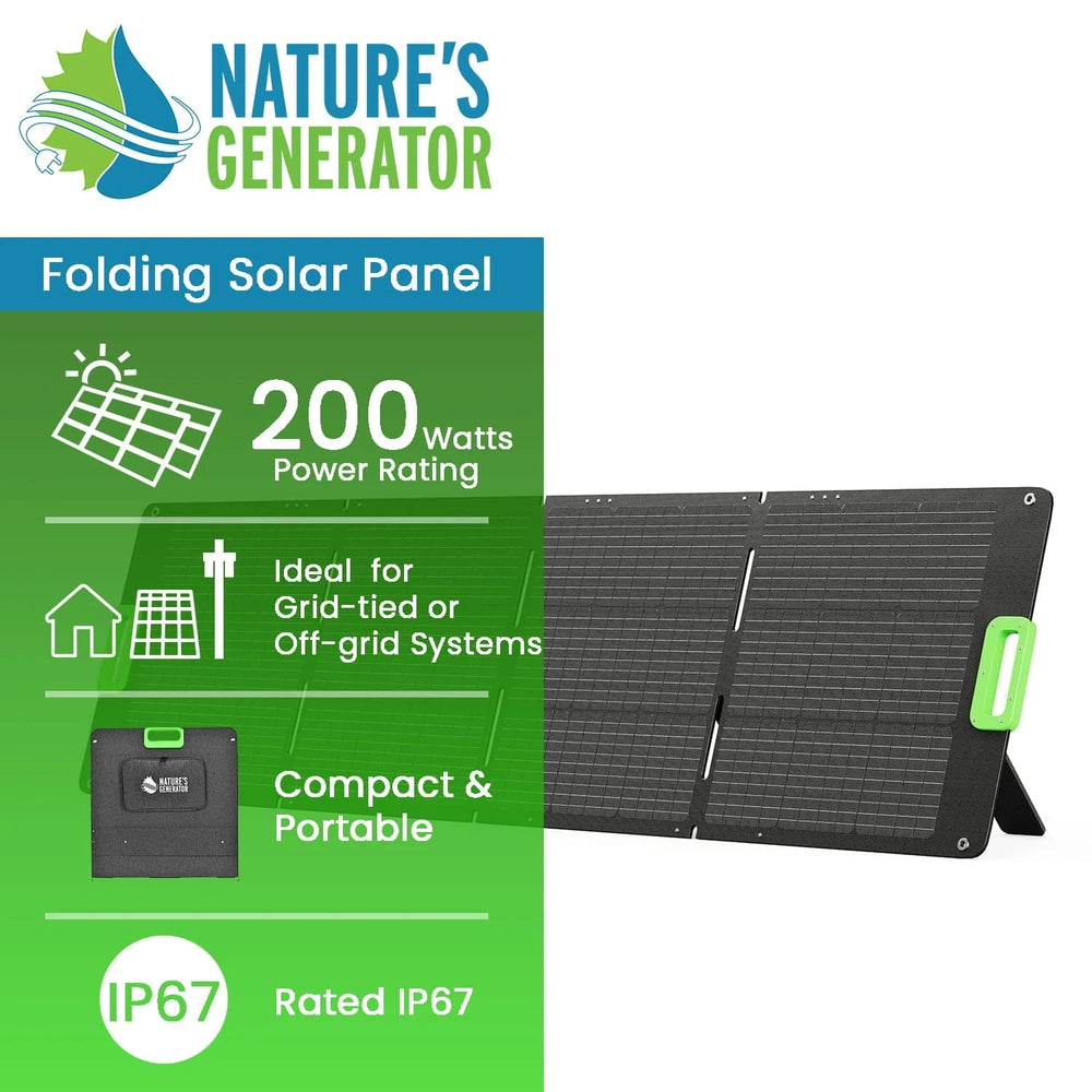 Nature's Generator 200W Folding Solar Panel New