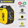 Champion 201323 1850W/2500W Generator Inverter Dual Fuel Gas Propane with CO Shield New