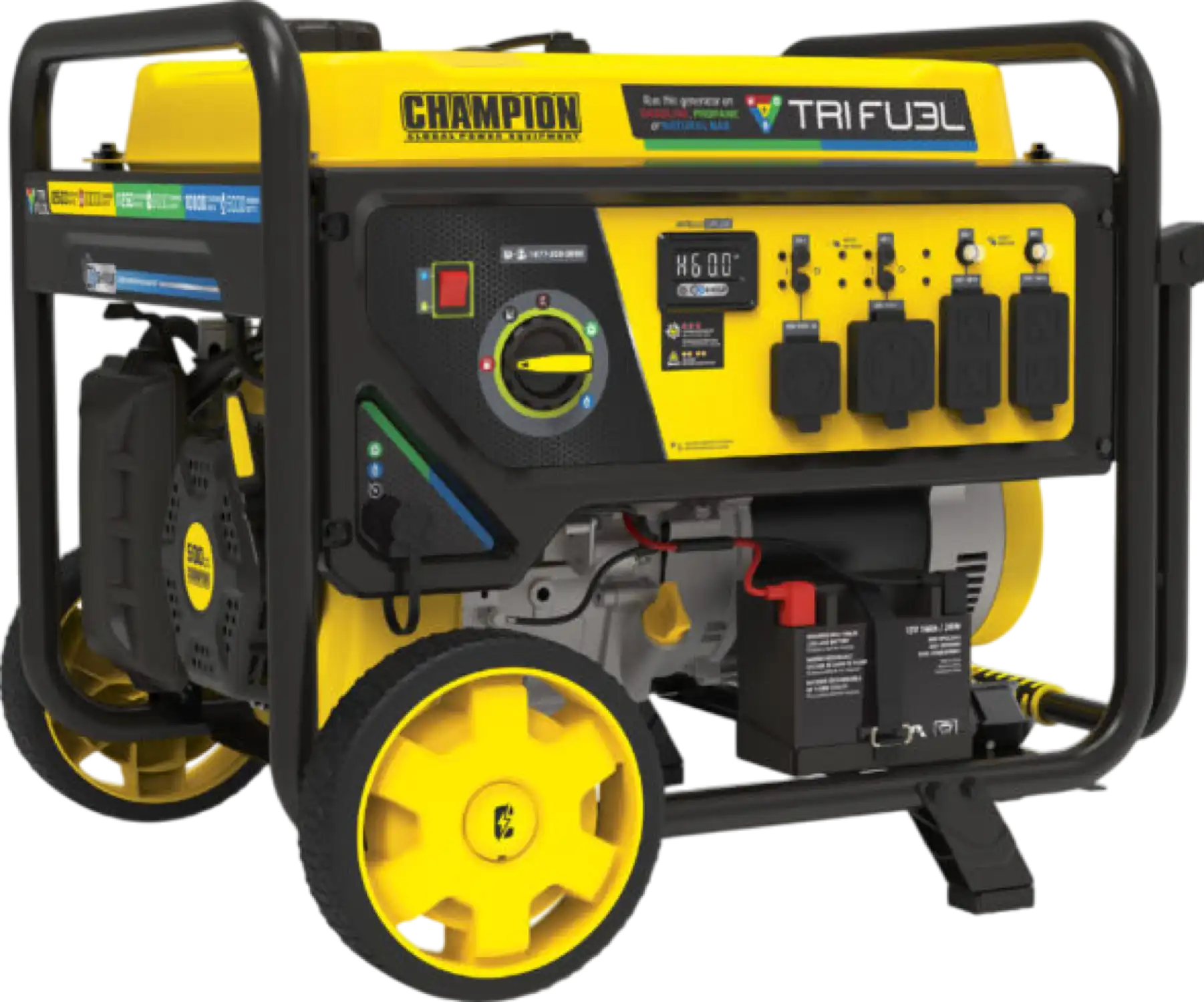 Champion 201438 10000W/12500W Generator Tri-Fuel Gas Propane Natural Gas CO Shield 50 Amp Electric Start New