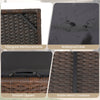 Close-up of the PE rattan storage bin featuring a waterproof liner and smooth zippers, ideal for patio cushion storage.