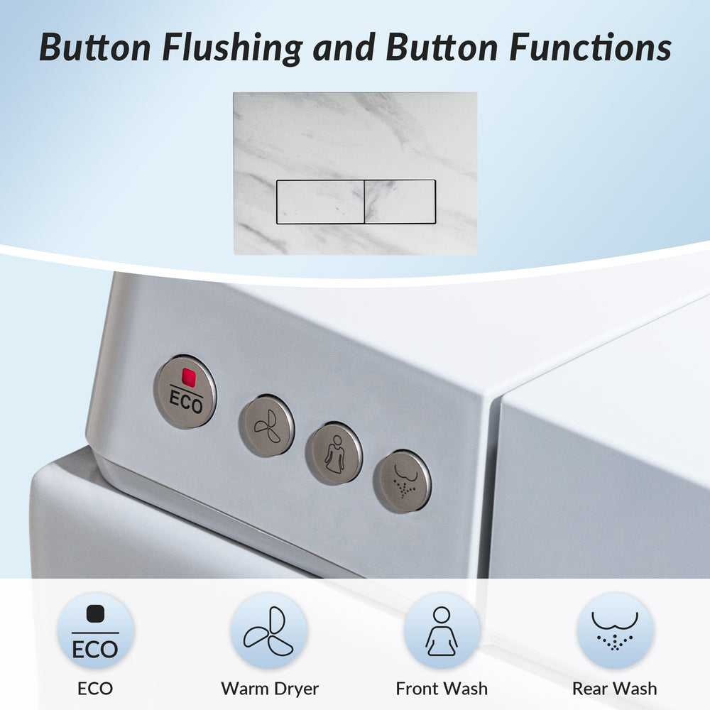 WOODBRIDGE Intelligent Toilet Dual Flush 0.8/1.6 GPF Wall Hung with Bidet Function Concealed Tank New