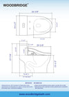 WOODBRIDGE T-0022 Luxury Toilet 1.28 GPF Elongated One Piece with Advanced Bidet Seat New
