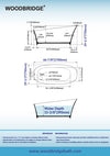 WOODBRIDGE EST0608 Freestanding Bathtub 66-7/8" L x 29-1/2" W Solid Surface Stone Resin Matte White New