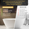 WOODBRIDGE EST0603 Freestanding Bathtub 55-1/8" L x 31-1/2" W Solid Surface Stone Resin Matte White New