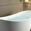 WOODBRIDGE EST0016 Freestanding Bathtub 59" L x 29-1/8" W Stone Resin Solid Surface Matte White New
