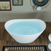 WOODBRIDGE EST0016 Freestanding Bathtub 59" L x 29-1/8" W Stone Resin Solid Surface Matte White New
