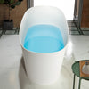 WOODBRIDGE EST0607 Freestanding Bathtub 59" L x 29-1/2" W Luxury Contemporary Solid Surface Stone Resin in Matte White New