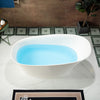 WOODBRIDGE EST0607 Freestanding Bathtub 59" L x 29-1/2" W Luxury Contemporary Solid Surface Stone Resin in Matte White New