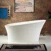 WOODBRIDGE EST0607 Freestanding Bathtub 59" L x 29-1/2" W Luxury Contemporary Solid Surface Stone Resin in Matte White New