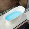 WOODBRIDGE EST0607 Freestanding Bathtub 59" L x 29-1/2" W Luxury Contemporary Solid Surface Stone Resin in Matte White New