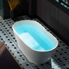 WOODBRIDGE B0041-2.0 Freestanding Solid Surface Stone Resin Bathtub 59" Matte White New