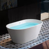WOODBRIDGE B0041-2.0 Freestanding Solid Surface Stone Resin Bathtub 59" Matte White New