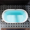 WOODBRIDGE B0041-2.0 Freestanding Solid Surface Stone Resin Bathtub 59" Matte White New