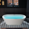 WOODBRIDGE B0042-2.0 Freestanding Solid Surface Stone Resin Bathtub 67" Matte White New