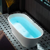 WOODBRIDGE B0042-2.0 Freestanding Solid Surface Stone Resin Bathtub 67" Matte White New