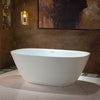WOODBRIDGE B0047-2.0 Freestanding Solid Surface Stone Resin Bathtub 59" Matte White New