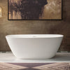 WOODBRIDGE B0047-2.0 Freestanding Solid Surface Stone Resin Bathtub 59" Matte White New