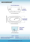 WOODBRIDGE Freestanding Bathtub 63" L x 28-3/8" W x 22" H Solid Surface Stone Resin New