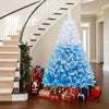 6FT artificial Christmas tree with 456 flocked branch tips in a gradient design, perfect for holiday decoration.