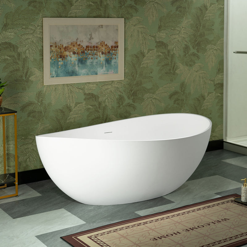 WOODBRIDGE MST0807 Freestanding Bathtub 63" L x 35-3/8" W x 23-5/8" H Matte White New