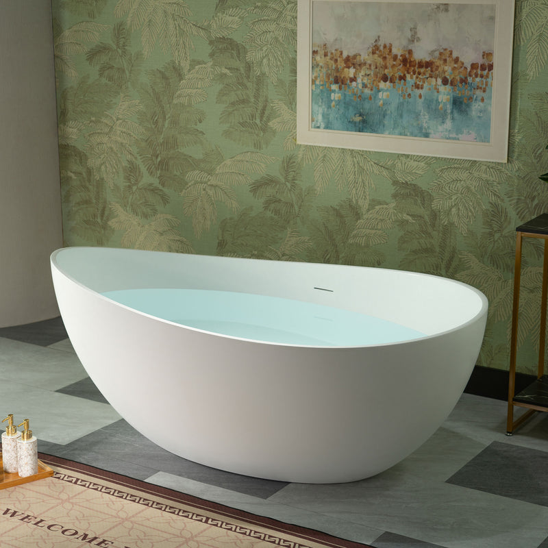 WOODBRIDGE MST0807 Freestanding Bathtub 63" L x 35-3/8" W x 23-5/8" H Matte White New