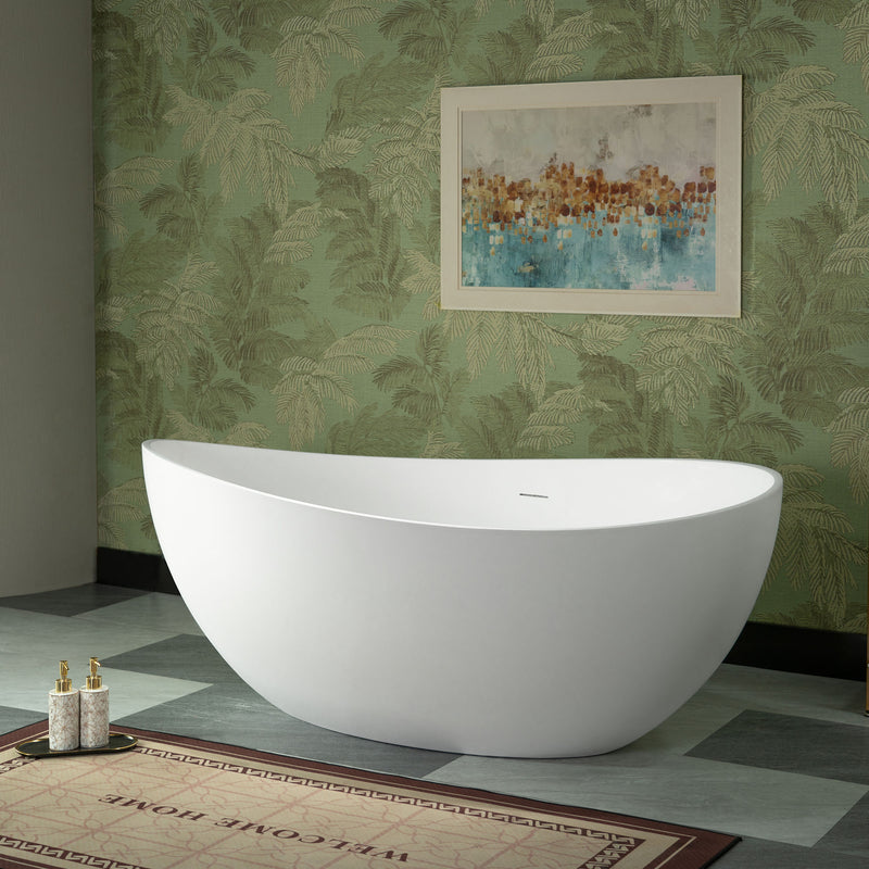 WOODBRIDGE MST0807 Freestanding Bathtub 63" L x 35-3/8" W x 23-5/8" H Matte White New