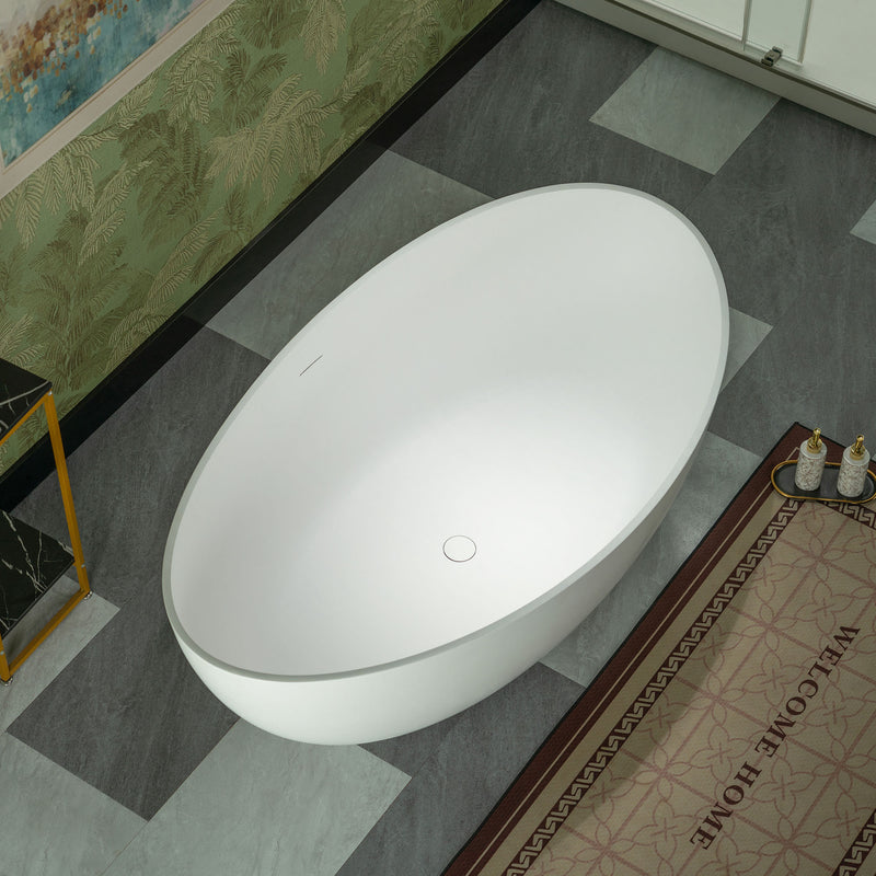 WOODBRIDGE MST0807 Freestanding Bathtub 63" L x 35-3/8" W x 23-5/8" H Matte White New