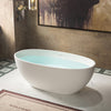 WOODBRIDGE B0044-2.0 Freestanding Solid Surface Stone Resin Bathtub 61" Matte White New