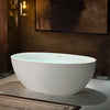 WOODBRIDGE B0044-2.0 Freestanding Solid Surface Stone Resin Bathtub 61" Matte White New