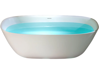 WOODBRIDGE B0048-2.0 Contemporary Freestanding Solid Surface Stone Resin Bathtub 67