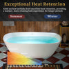 WOODBRIDGE B0048-2.0 Contemporary Freestanding Solid Surface Stone Resin Bathtub 67" Matte White New