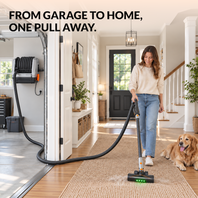 Giraffe Tools GrandFlux Retractable Vacuum Cleaner 40 ft 1200W New