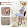 Comfortable padded seat cushion in soft chenille upholstery on a wooden dining chair set, ideal for dining rooms and.