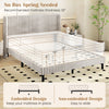 Queen size velvet bed frame with tufted headboard, featuring an embedded design for mattress stability and elegant.