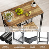 Rustic brown 3-piece bar table set with premium MDF tabletop and 2 stools, perfect for small dining spaces.