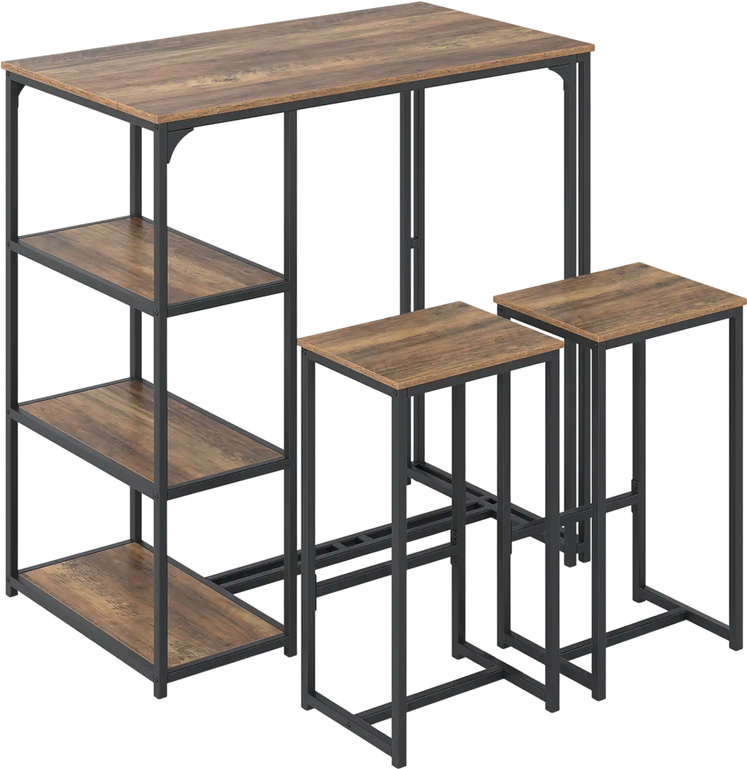 Costway 3-Piece Bar Table Set for 2 Bar-Height Dining Table w/ 2 Stools 49997386 New