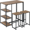 Rustic brown bar-height table with premium MDF top and sturdy metal frame, perfect for dining or casual gatherings.