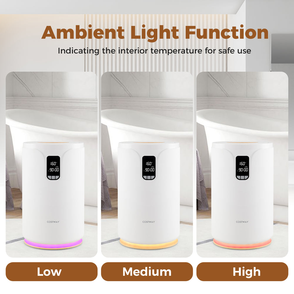 20L hot towel warmer bucket with LCD display, ambient light function, and three heating levels for family use.