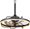 20” black ceiling fan with dimmable LED light, 6 speeds, remote control, and reversible design for year-round comfort.