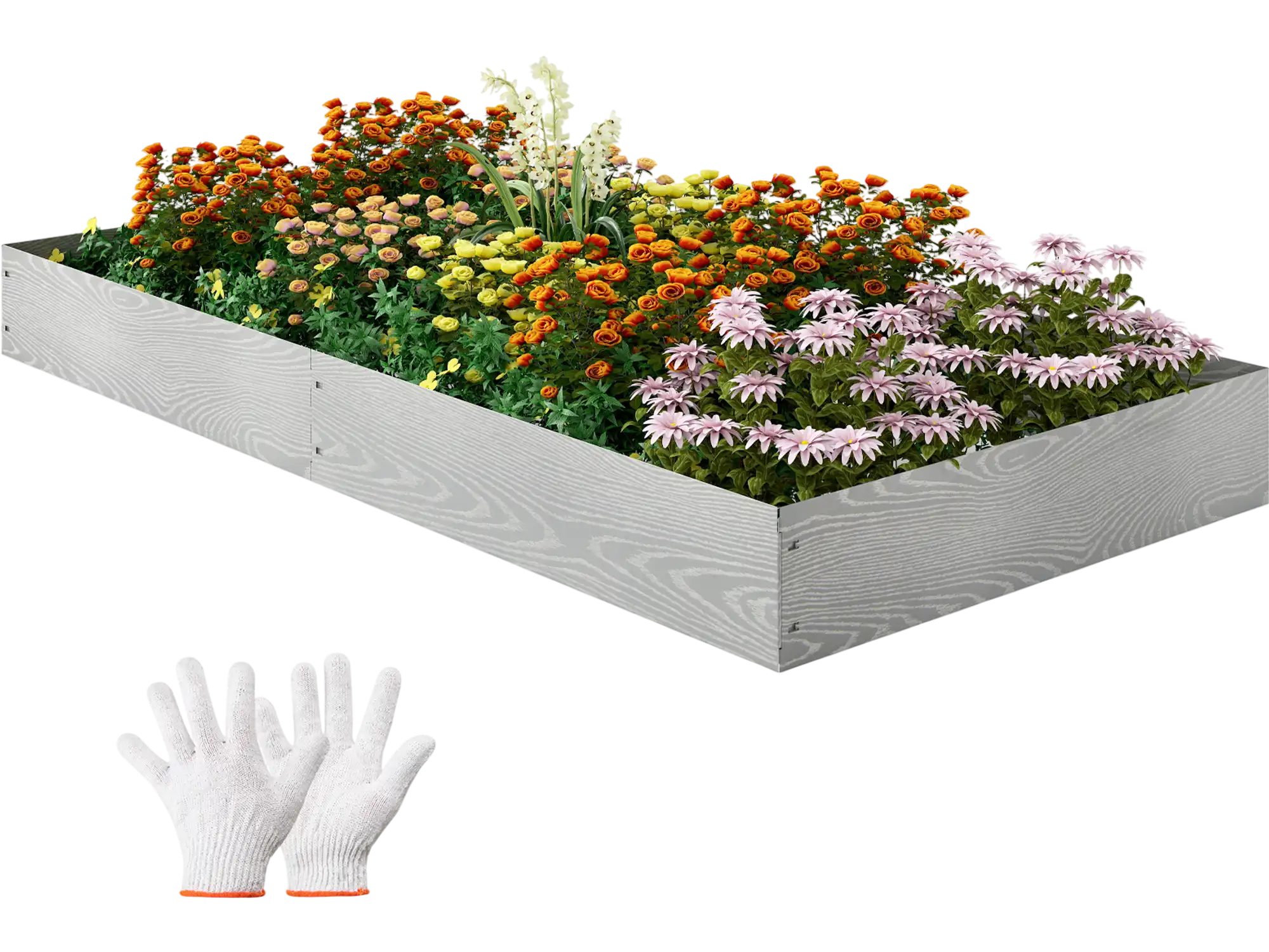 Costway 6-Pack 20' Galvanized Metal Landscape Garden Lawn Edging 849637152 New
