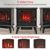 1400W electric stove heater with 3-sided view and 3-level flame effect, perfect for cozy living room ambiance.