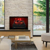 20-inch electric fireplace heater with realistic pinewood ember bed, providing warmth and ambiance in a stylish living.