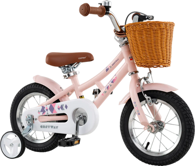 Costway Kids Retro Bike w/ Basket Adjustable Height 12/14/16/18