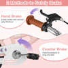 Handbrake and coaster brake details on a 12-inch kids bike, designed for safety and ease of use for ages 3-8.