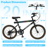 20-inch black LED-lit cycling bike with 6-speed shifting, wireless speakers, and ambient lights for men and women.
