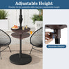Adjustable 20-inch outdoor umbrella table with rotatable adaptor, made of HDPE, suitable for patio and poolside use.