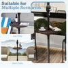 Adjustable 20-inch outdoor umbrella table in coffee color, suitable as a side or bistro table for patio use.