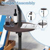 Adjustable 20-inch outdoor umbrella table with realistic wood grain, designed for easy assembly and versatile use.