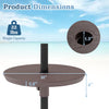 20-inch outdoor adjustable umbrella table with realistic wood grain, fits 1.5-1.9" poles, ideal for patio or poolside.